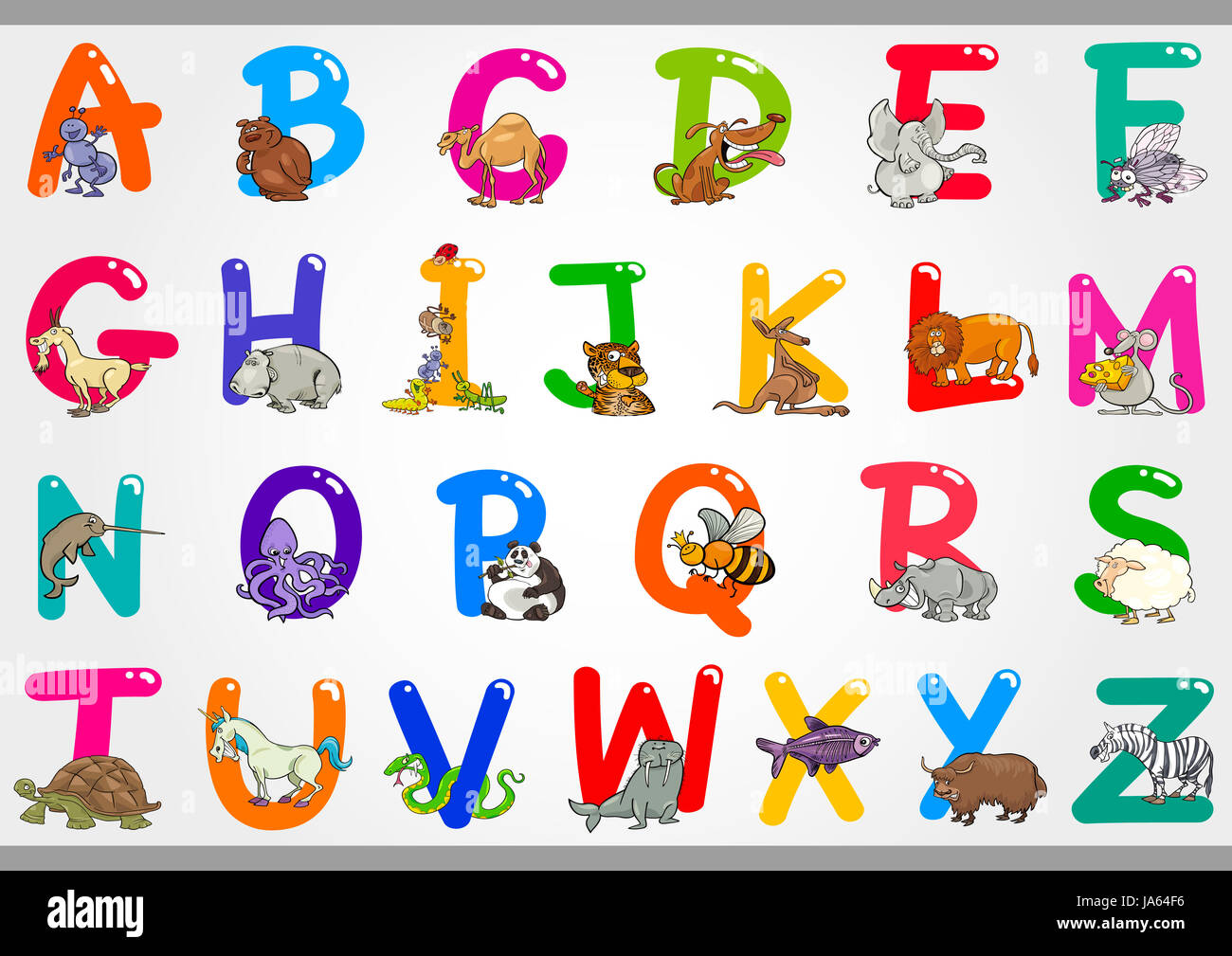 Bildung, Illustration, Alphabet, cartoon, ABC, lernen, Kind, Kinder