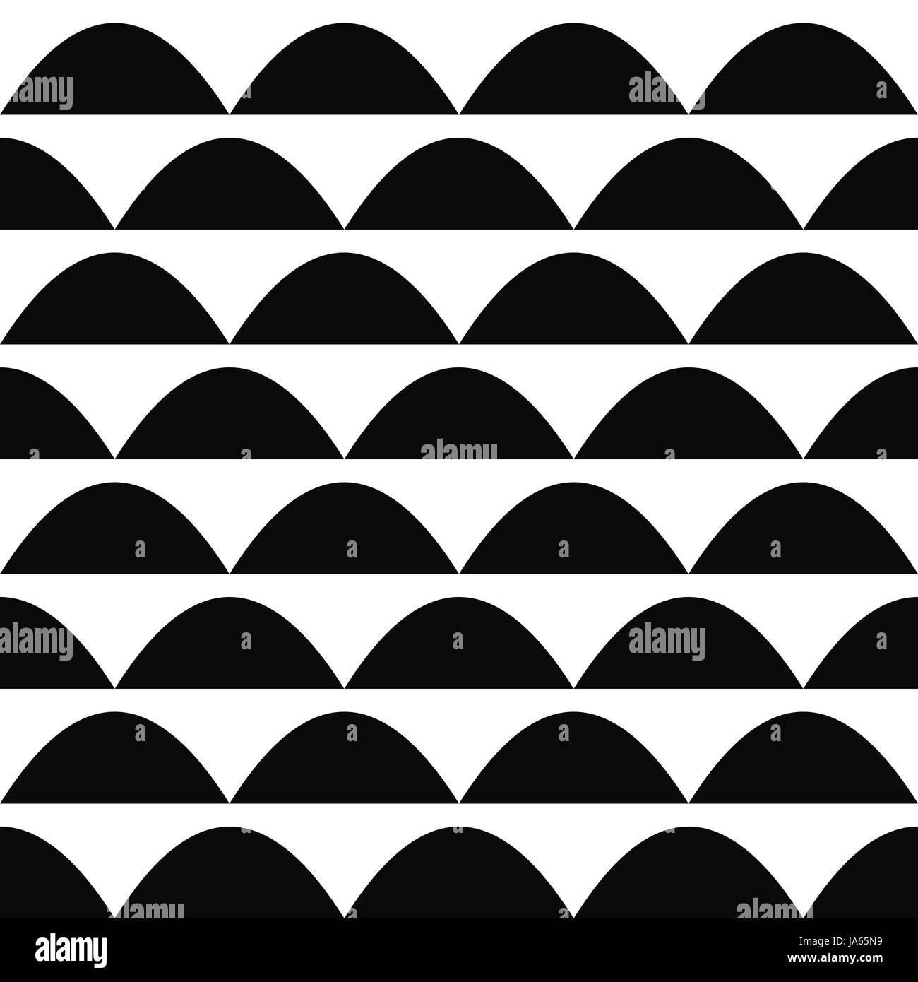Schwarz / weiß nahtlose gebogene Form Muster Stock Vektor