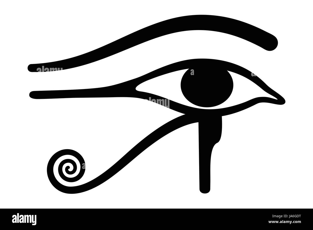 Wedjat, später als Auge des Horus. Ägyptisches Symbol des Schutzes, Königsmacht und gute Gesundheit, personifiziert in Göttin Wadjet. Auge des Ra. Stockfoto