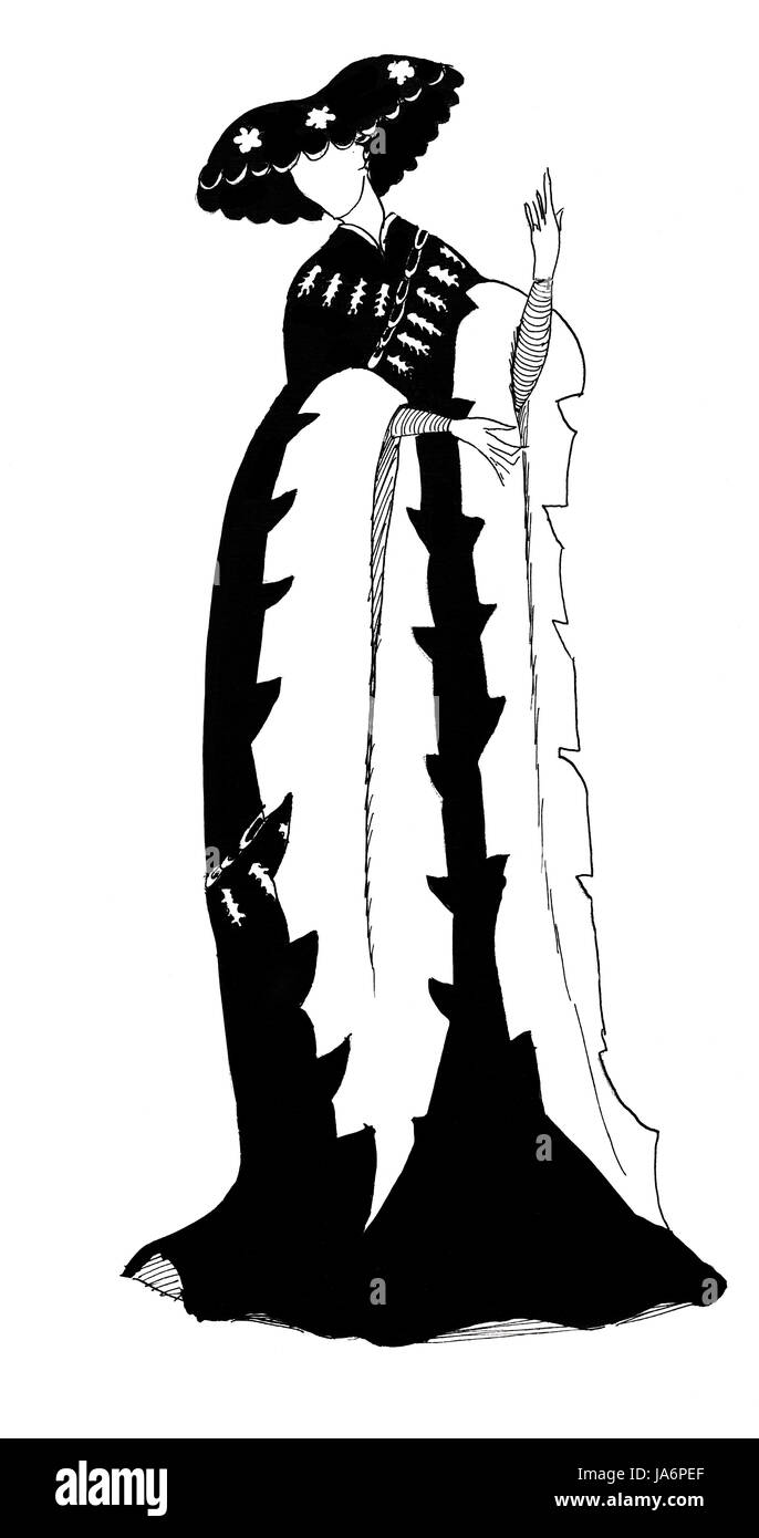 Frau, historisch, Kunst, Kultur, Mode, Lady, Weiblich, antik, Gemälde, Stockfoto