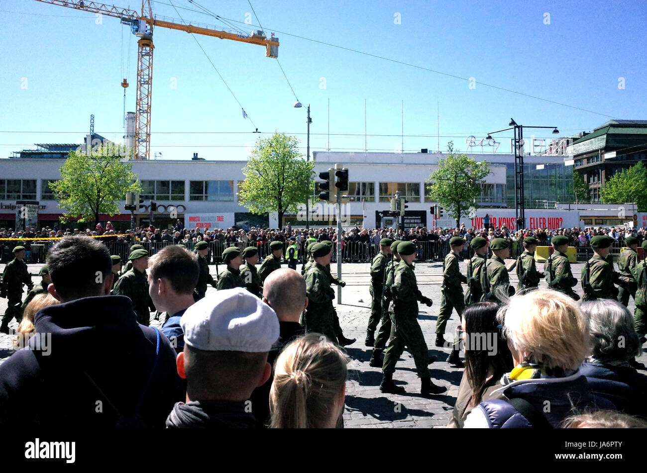 Militärparade In Helsinki 2017 Stockfoto