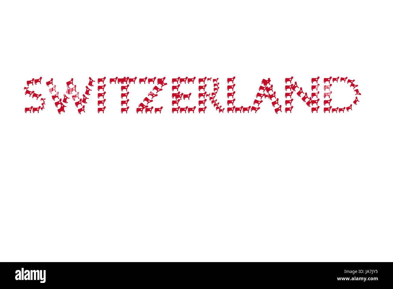 Kreuz, Schweiz, lexikalische, schreiben, Schrift, Typografie, Kuh,  schweizerisch, Piktogramm Stockfotografie - Alamy