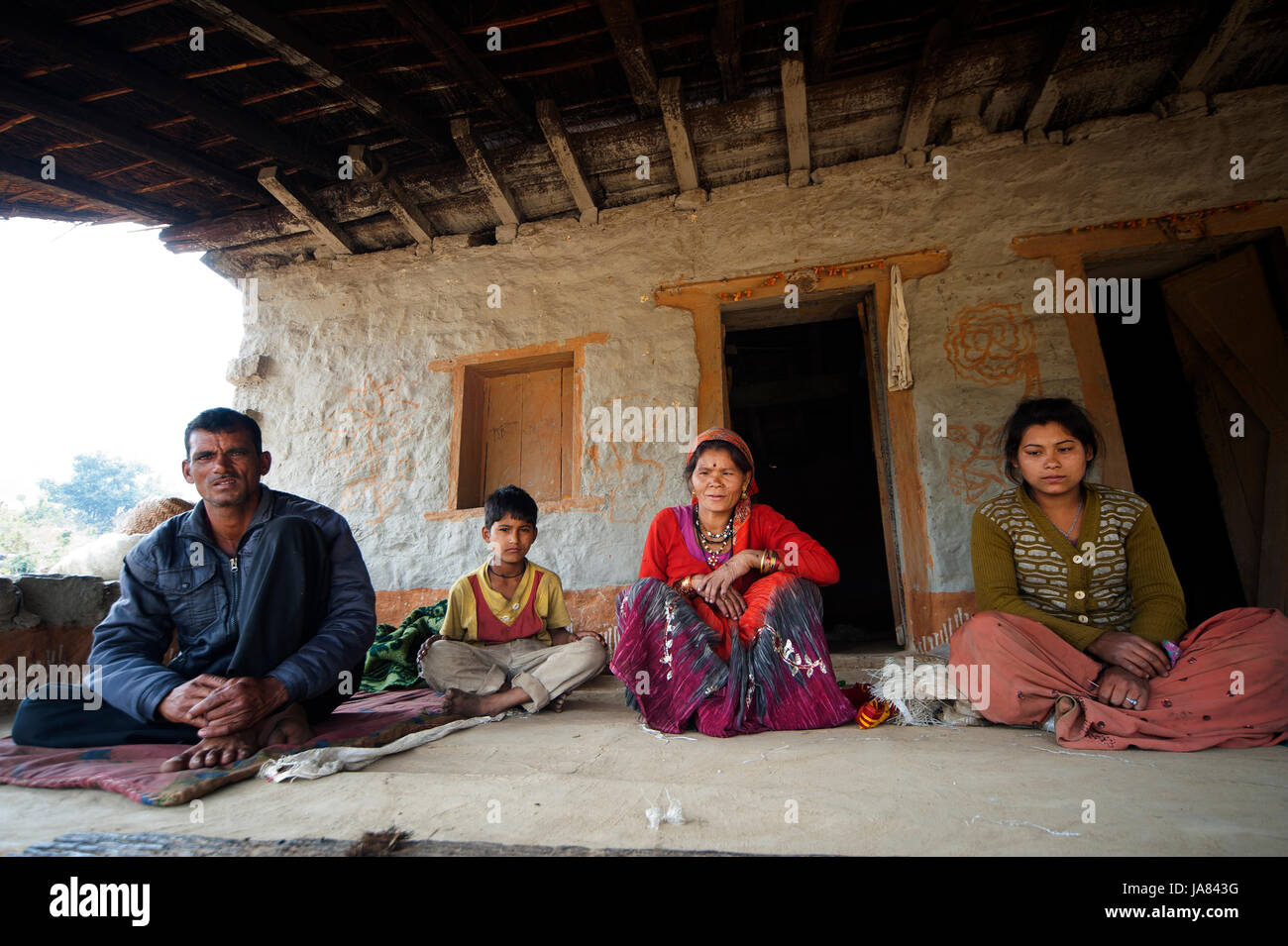 Einwohner von Kot Kendri Dorf in Kumaon, Uttarakhand, Indien Stockfoto