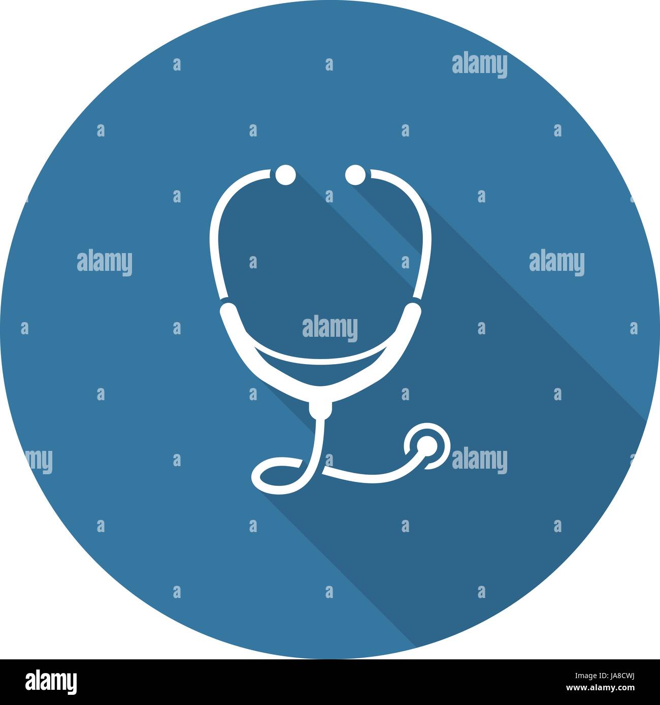 Stethoskop und medizinische Leistungen-Symbol. Flaches Design. Stock Vektor