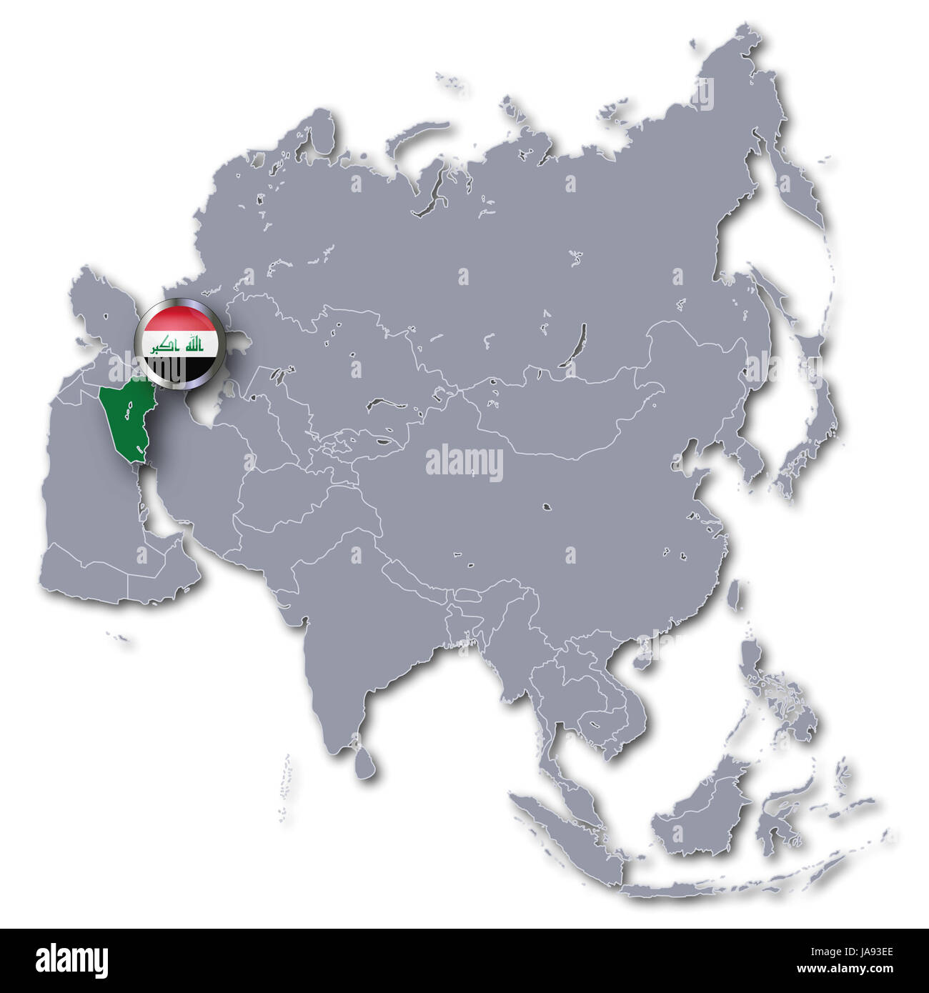 Asien Karte mit Irak Stockfoto