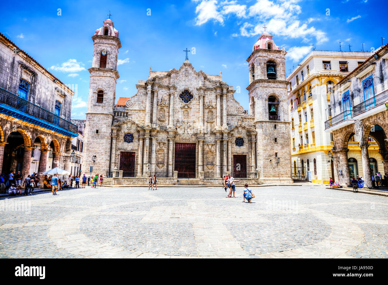 Kathedrale San Cristobal Havanna, Kirche, Kuba, Plaza Kathedrale San Cristobal Havanna Kuba, Dom, Catedral de San Cristobal, Plaza De La Catedral, Stockfoto