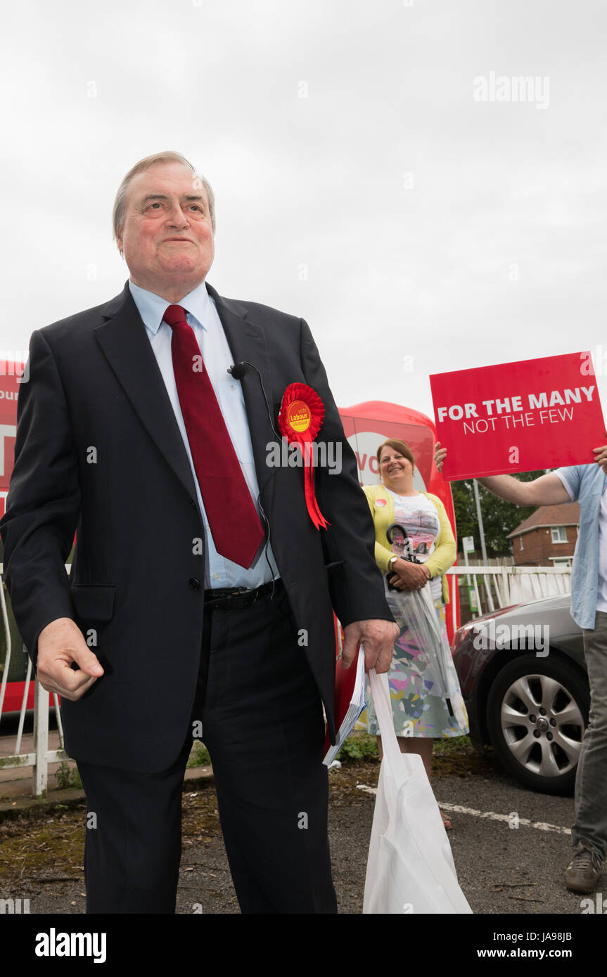 John Prescott (Herr Prescott) bei einer Labour-Kampagne-Kundgebung in Mansfield, Nottinghamshire Stockfoto