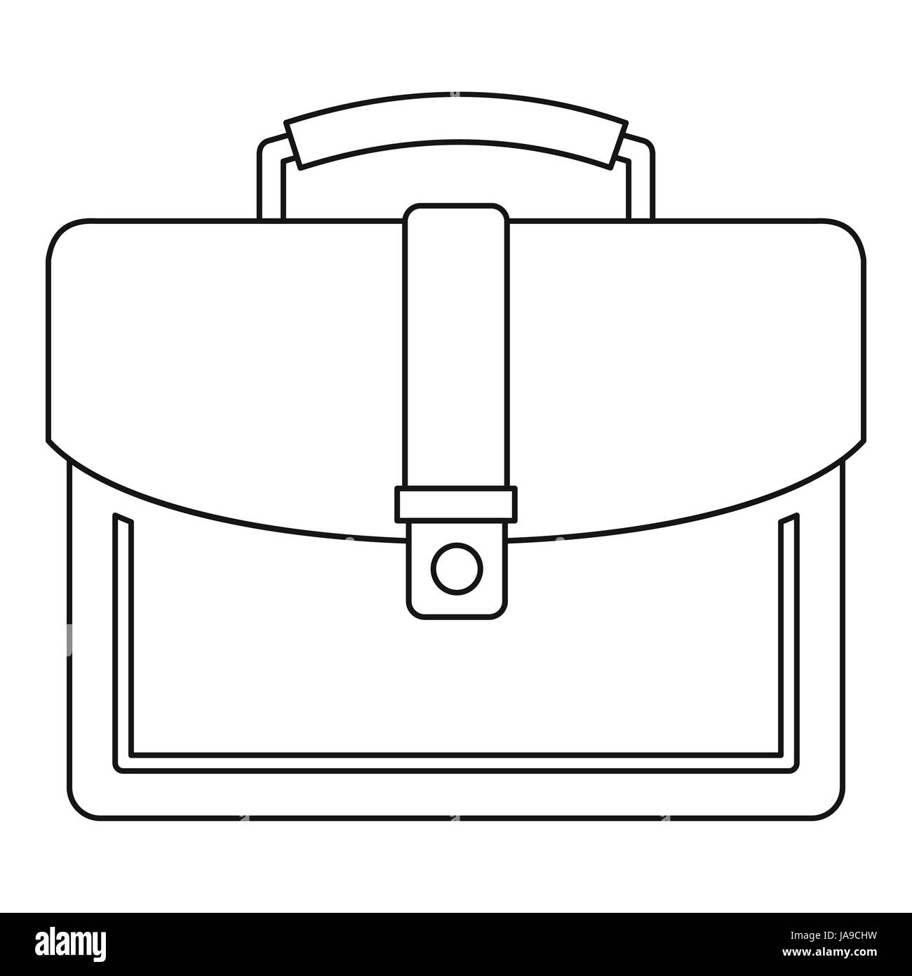 Aktenkoffer-Symbol, Umriss-Stil Stock Vektor