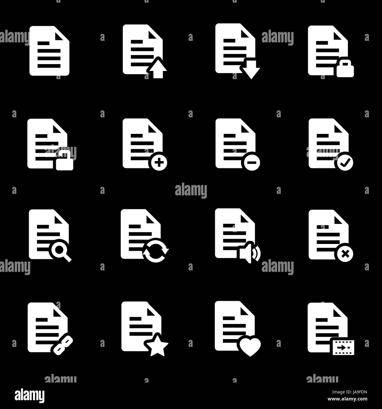 Vektor weiße Symbole Dokumentenmappe Stock Vektor