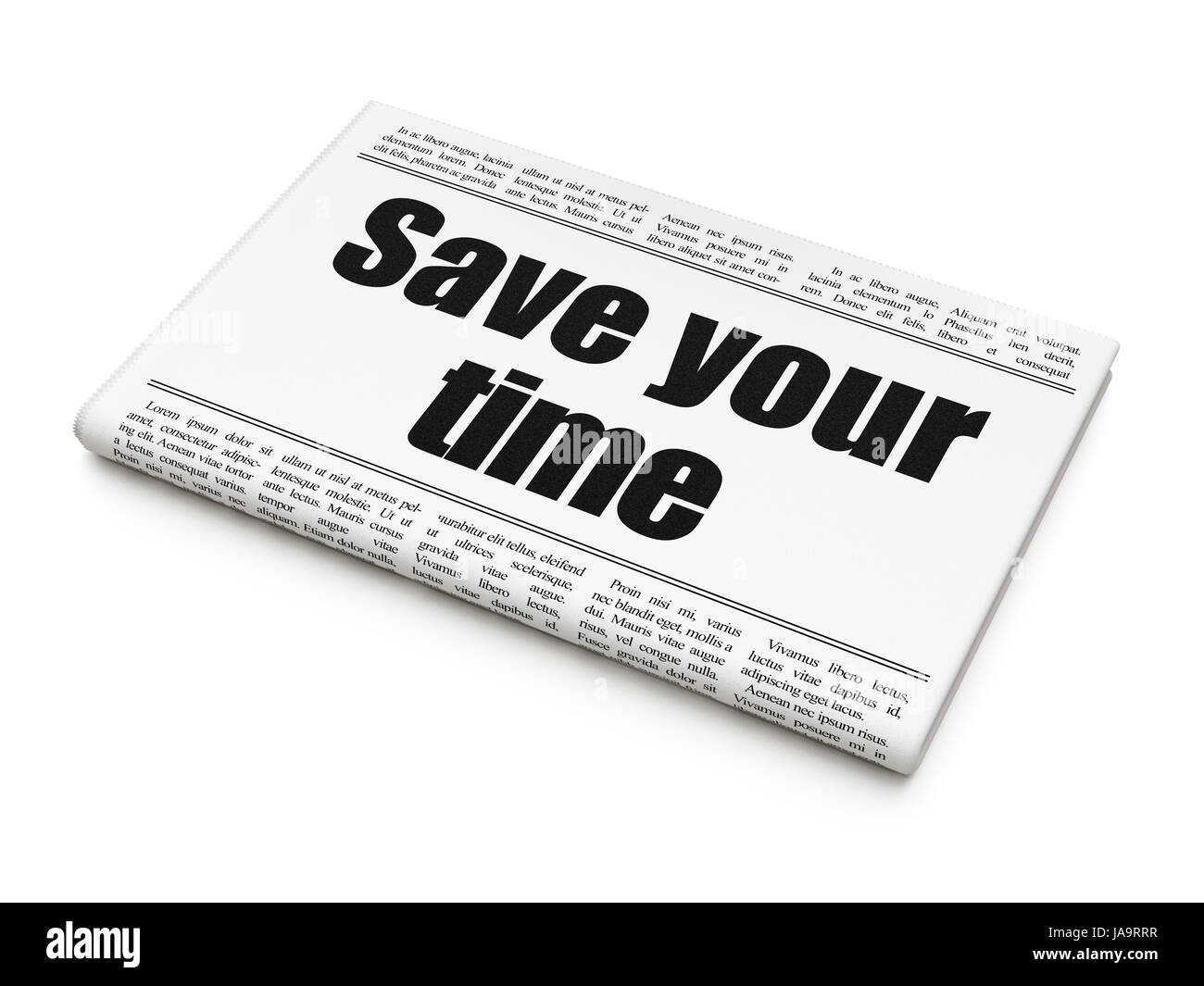 Timeline-Konzept: Schlagzeile sparen Ihre Zeit Stockfoto