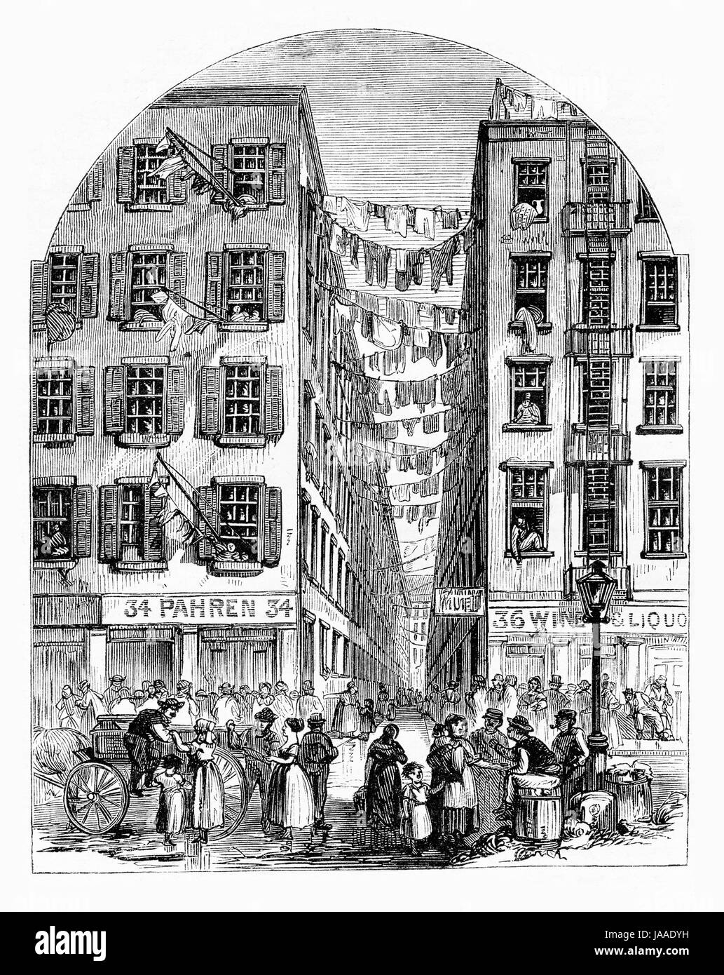 Low-Klasse-Liegenschaft befindet sich in New York, Gravur aus XIX Jahrhundert Stockfoto