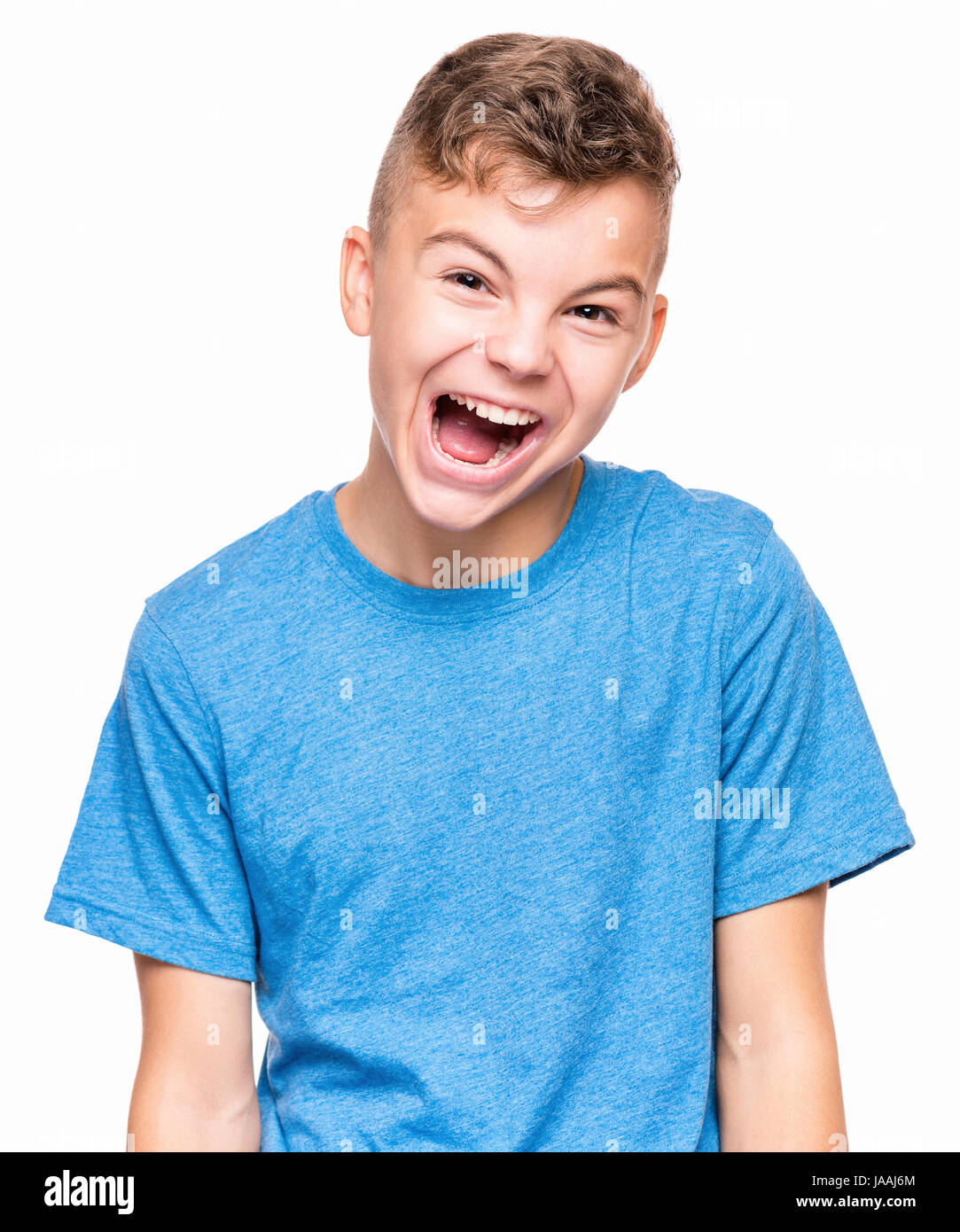 Emotionales Porträt von teenboy Stockfoto