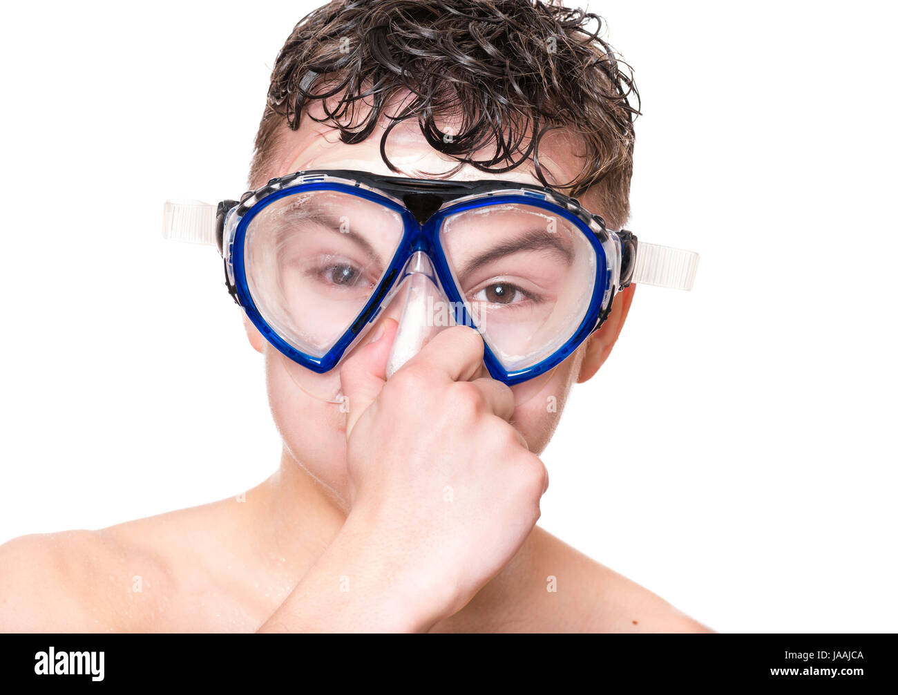 White teen male boy swim Fotos und Bildmaterial in hoher Auflösung