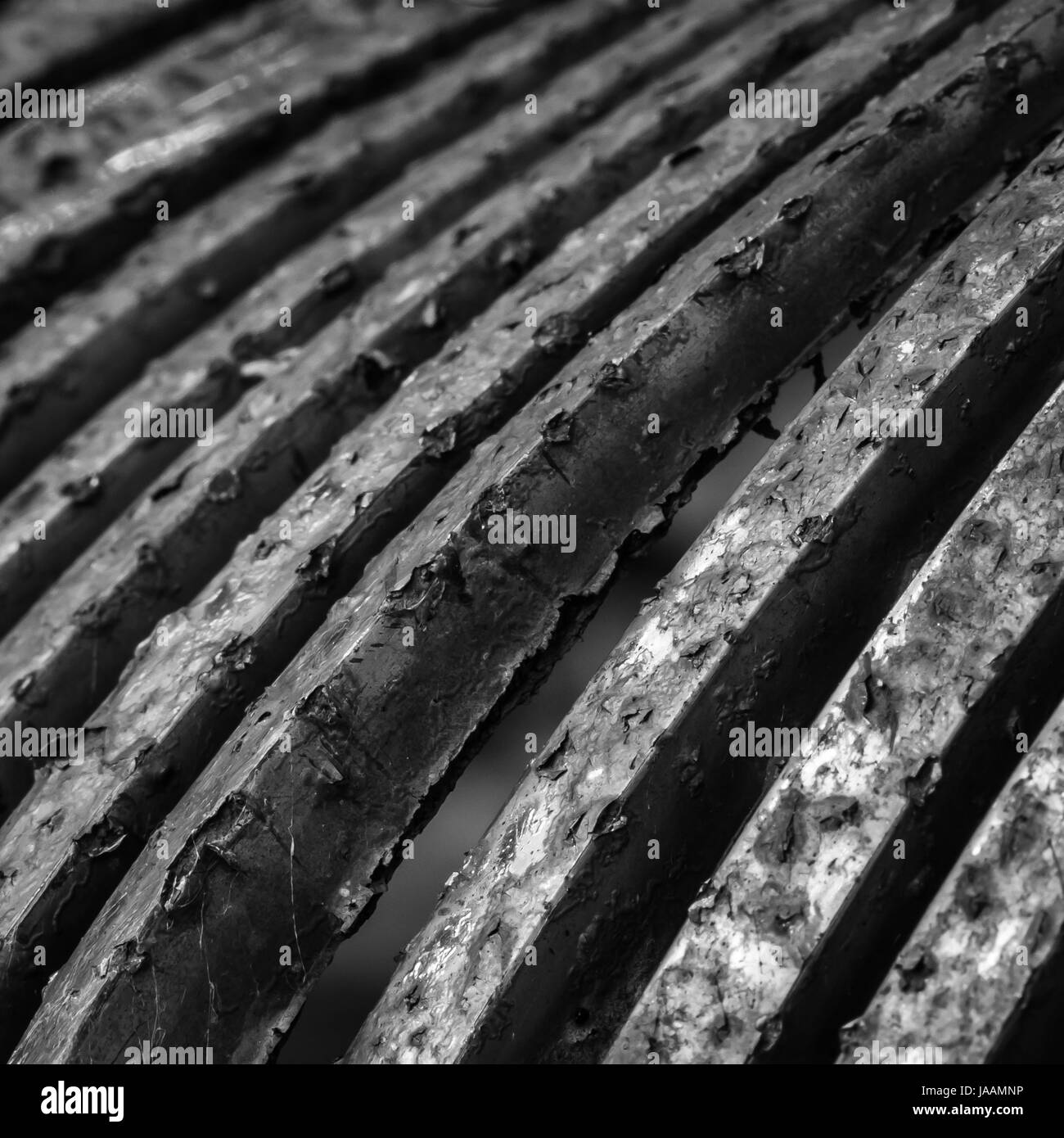 Antike, verrosteten Auto Grill mit Peeling Chrom - Detail Stockfoto