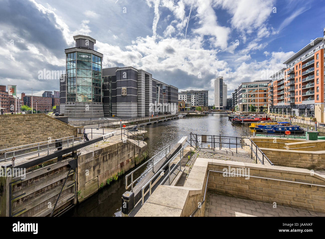 Leeds Dock früher Clarence Dock im Zentrum von Leeds Stockfoto