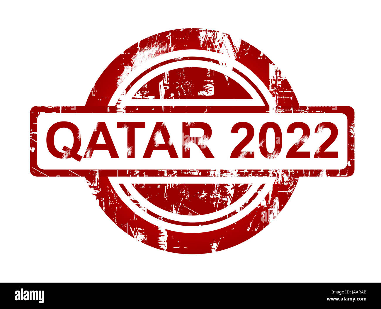 Katar 2022 Stempel isoliert auf weißem Hintergrund. Stockfoto