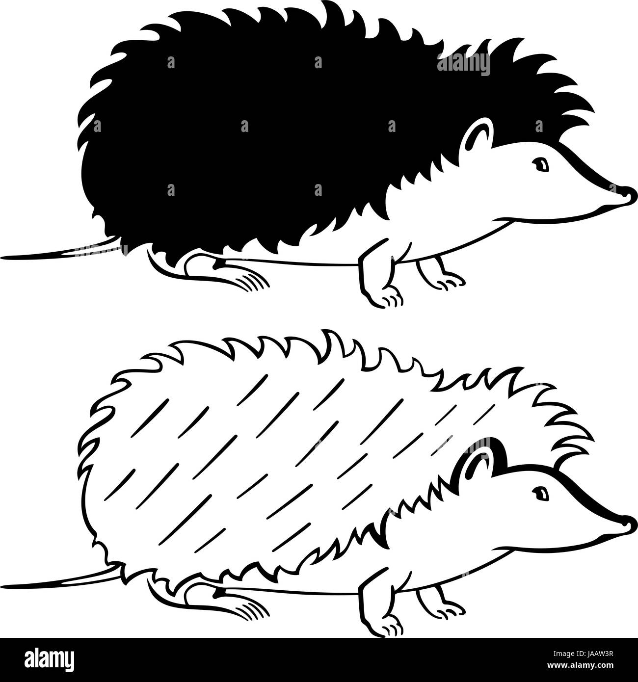 Silhouette Igel auf weißem Hintergrund Stockfotografie - Alamy