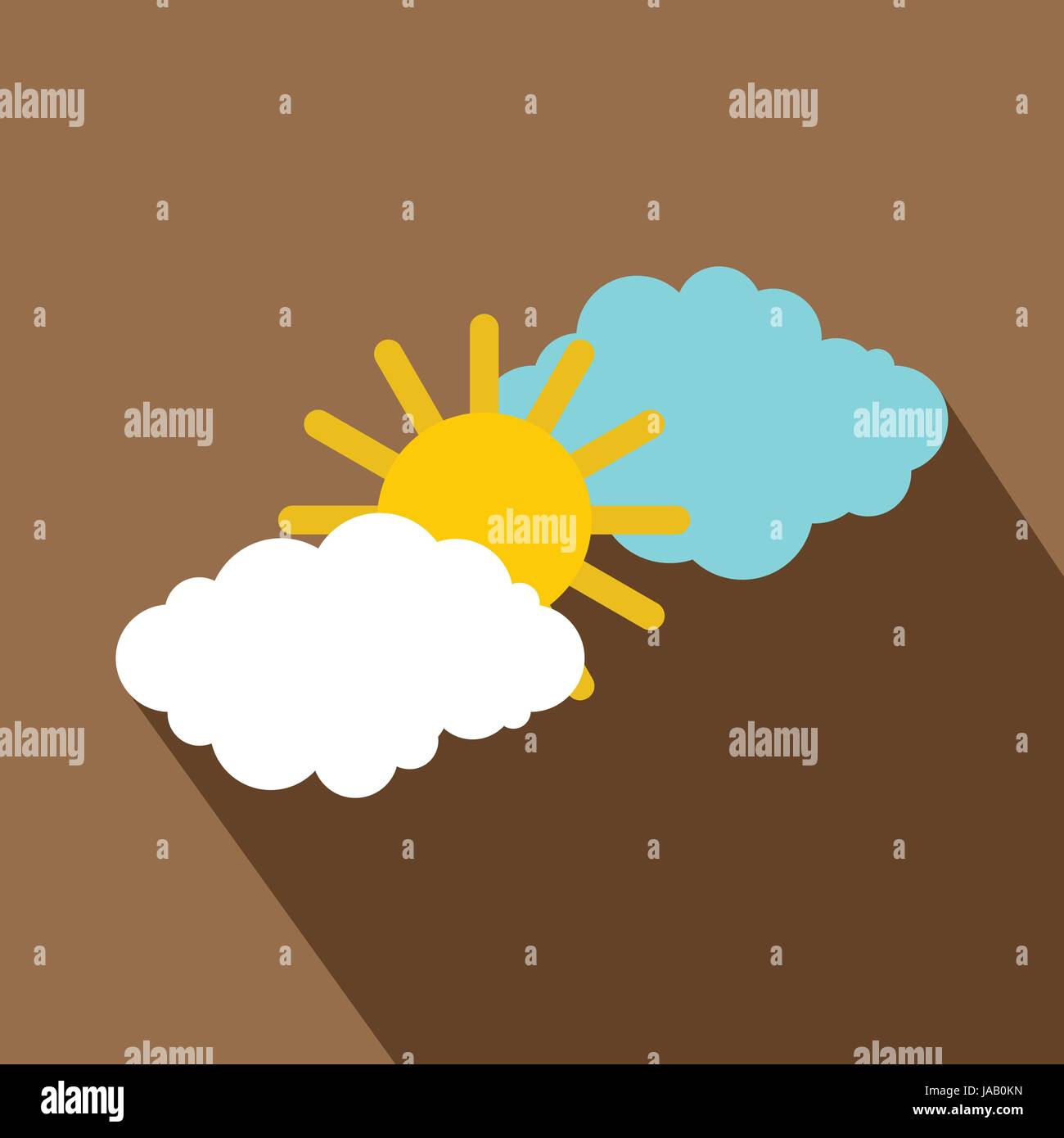 Sonne und Wolken-Symbol, flachen Stil Stock Vektor