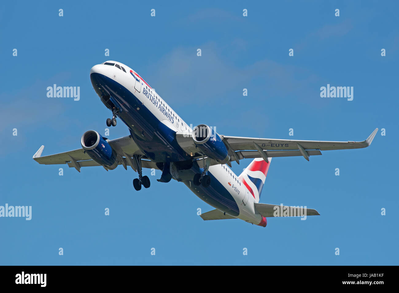 Die British Airways Airbus A 320-232 Inverness Flug Dalcross Flughafen für London Heathrow Stockfoto