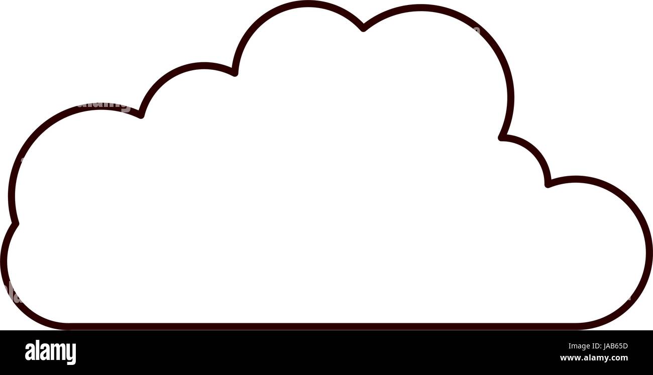 Skizzieren Sie Silhouette Wolke Form in Cumulus-Symbol Stock Vektor