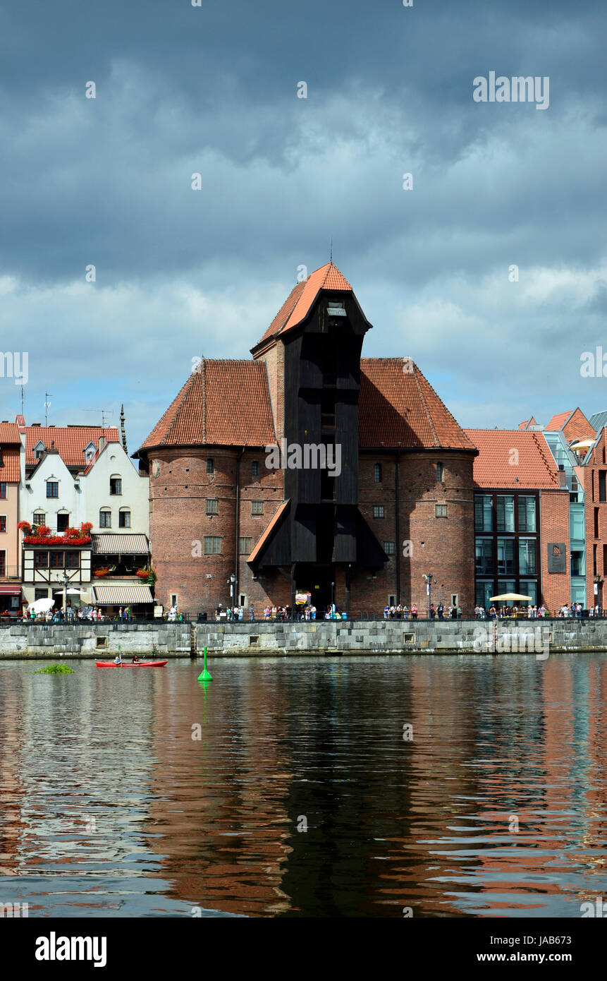 historische Häuser, Tourismus, Altstadt, Polen, Fluss, Wasser, historische, Stockfoto