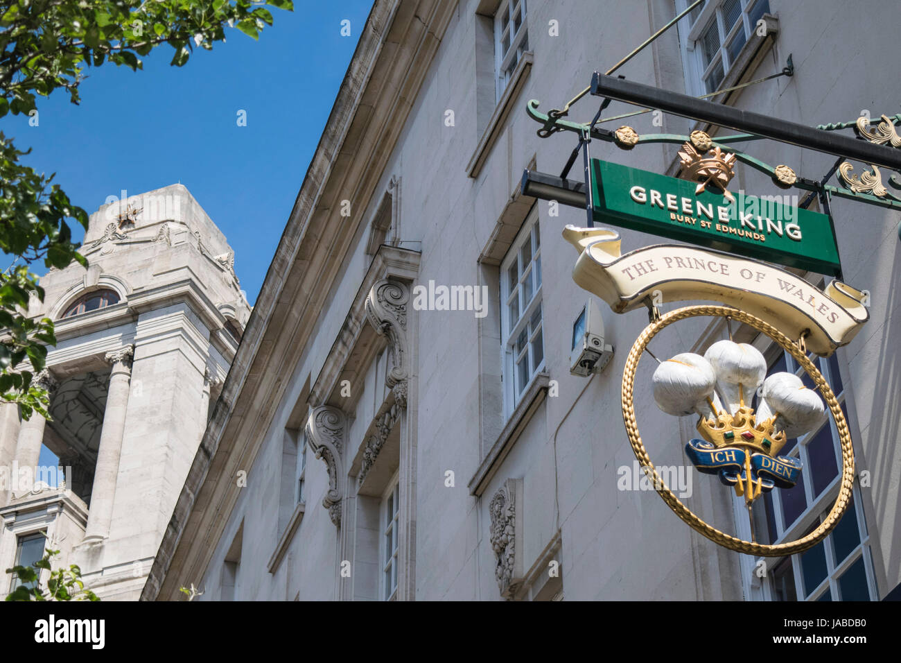 Covent Garden Area mit Blick auf Freemasons' Hall, London Stockfoto