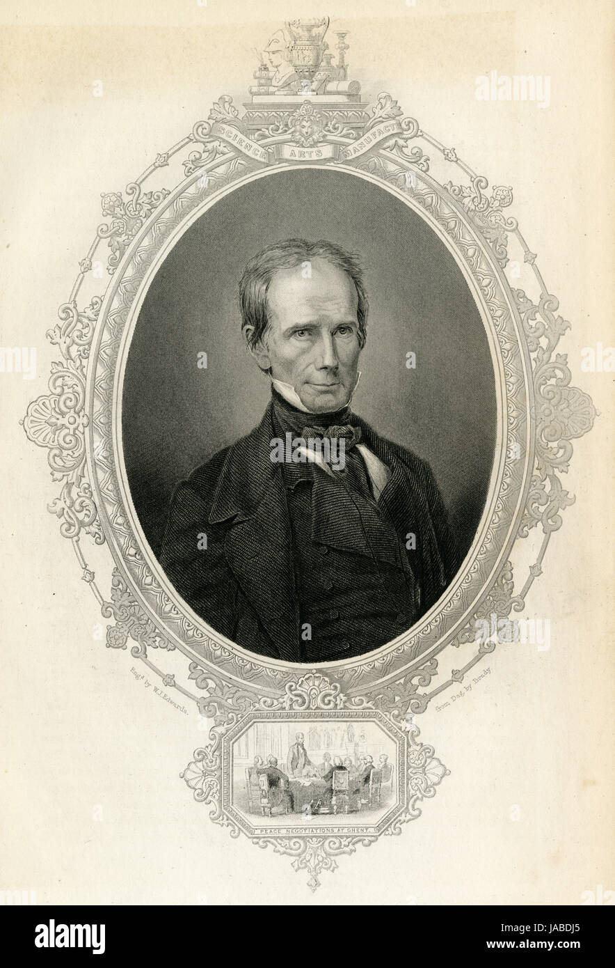 Antike c1860 Gravur, Henry Clay. Henry Clay, Sr. (1777-1852) war ein US-amerikanischer Jurist und Pflanzer, Staatsmann und erfahrene Redner der Kentucky im US-Senat und Repräsentantenhaus vertreten. QUELLE: ORIGINAL GRAVUR. Stockfoto