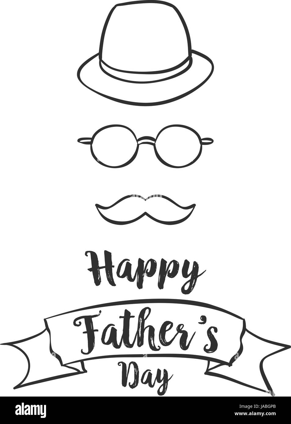 Glücklicher Vater Tag Hand zeichnen Stil Stock Vektor