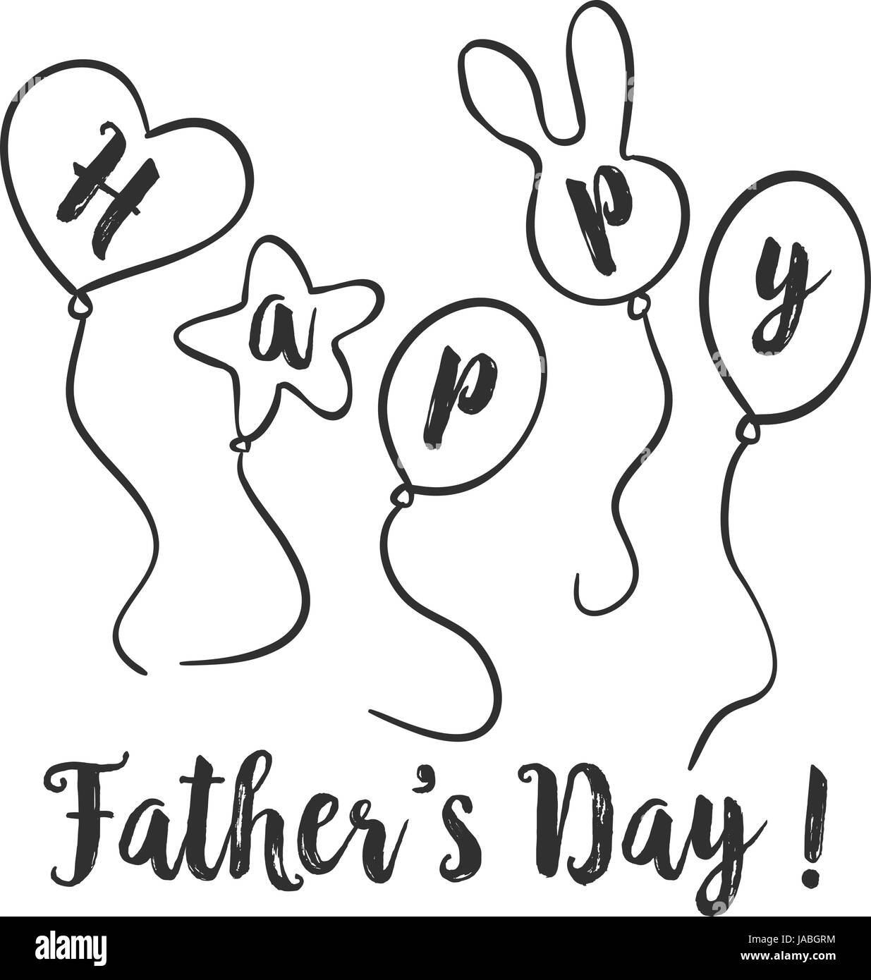 Vatertag feiern Hand zeichnen Stock Vektor