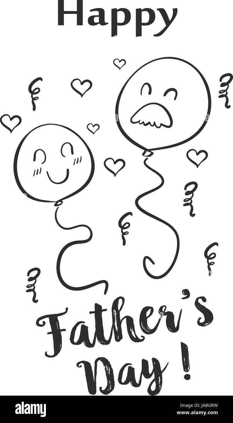 Glücklicher Vater Tag Hand zeichnen doodle Stock Vektor