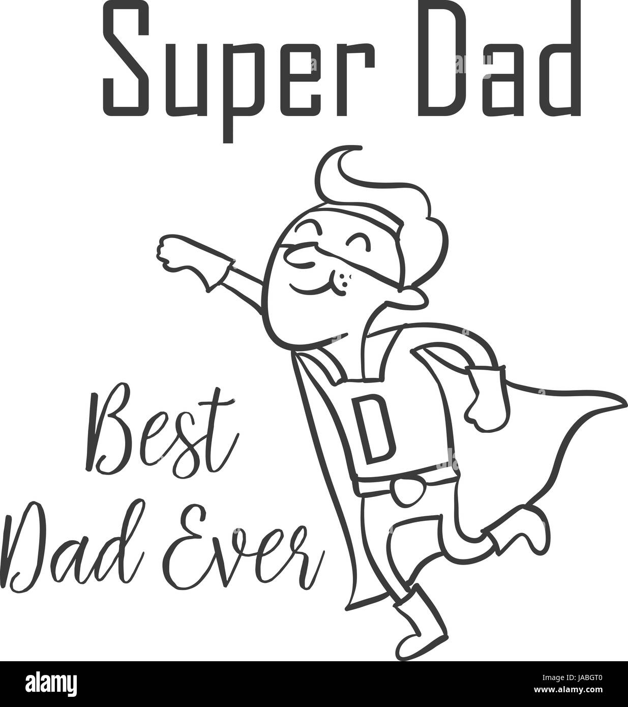 Super Papa Stil für Vatertag Stock Vektor