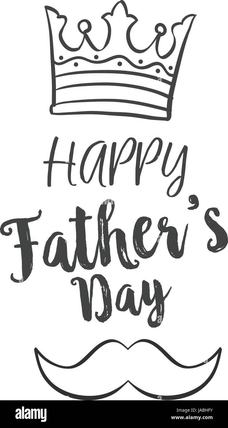 Feier des Vaters Tag Hand zeichnen Stock Vektor