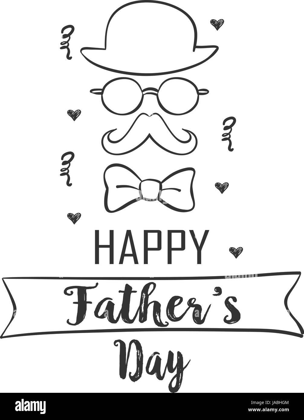 Kollektion Lager Vater Day Doodle Stil Stock Vektor