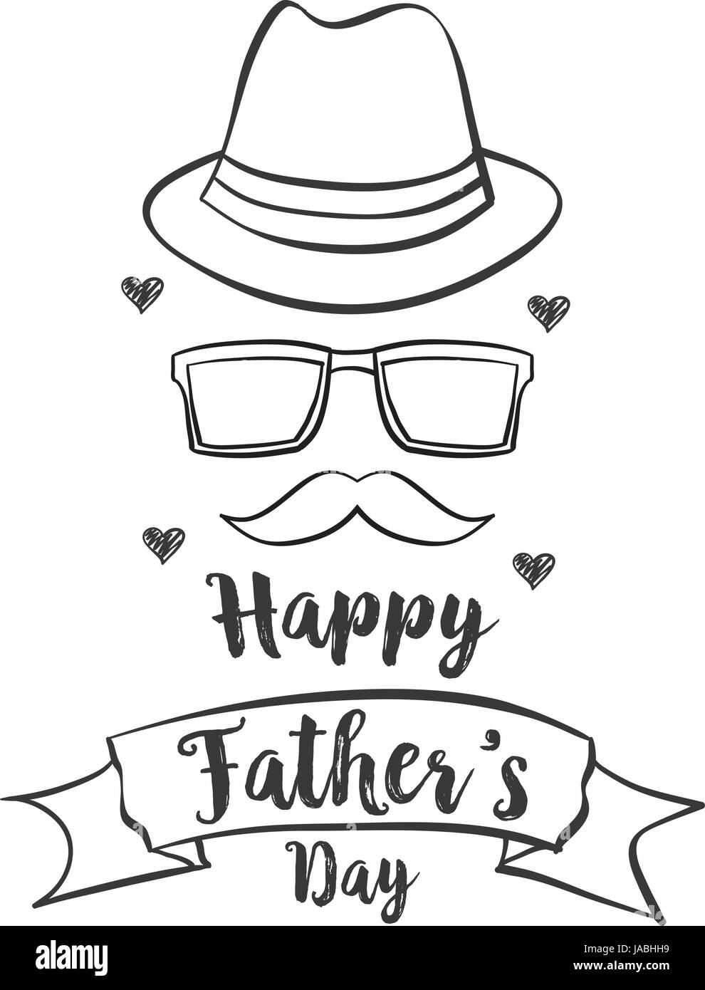 Glücklicher Vater Tag Hand zeichnen Feier Stock Vektor
