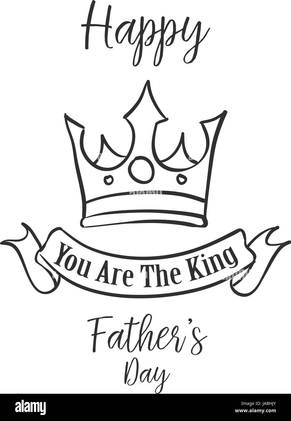 Hand zu ziehen Vater Tag Kartenformat Stock Vektor