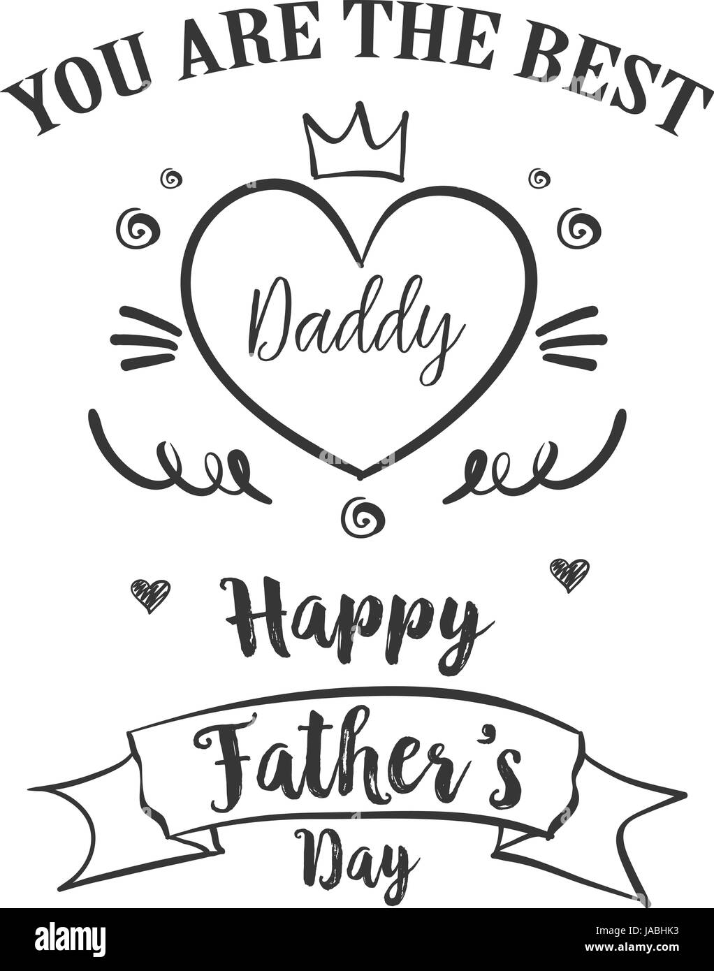 Hand Anziehungspunkt für Vatertag Stock Vektor