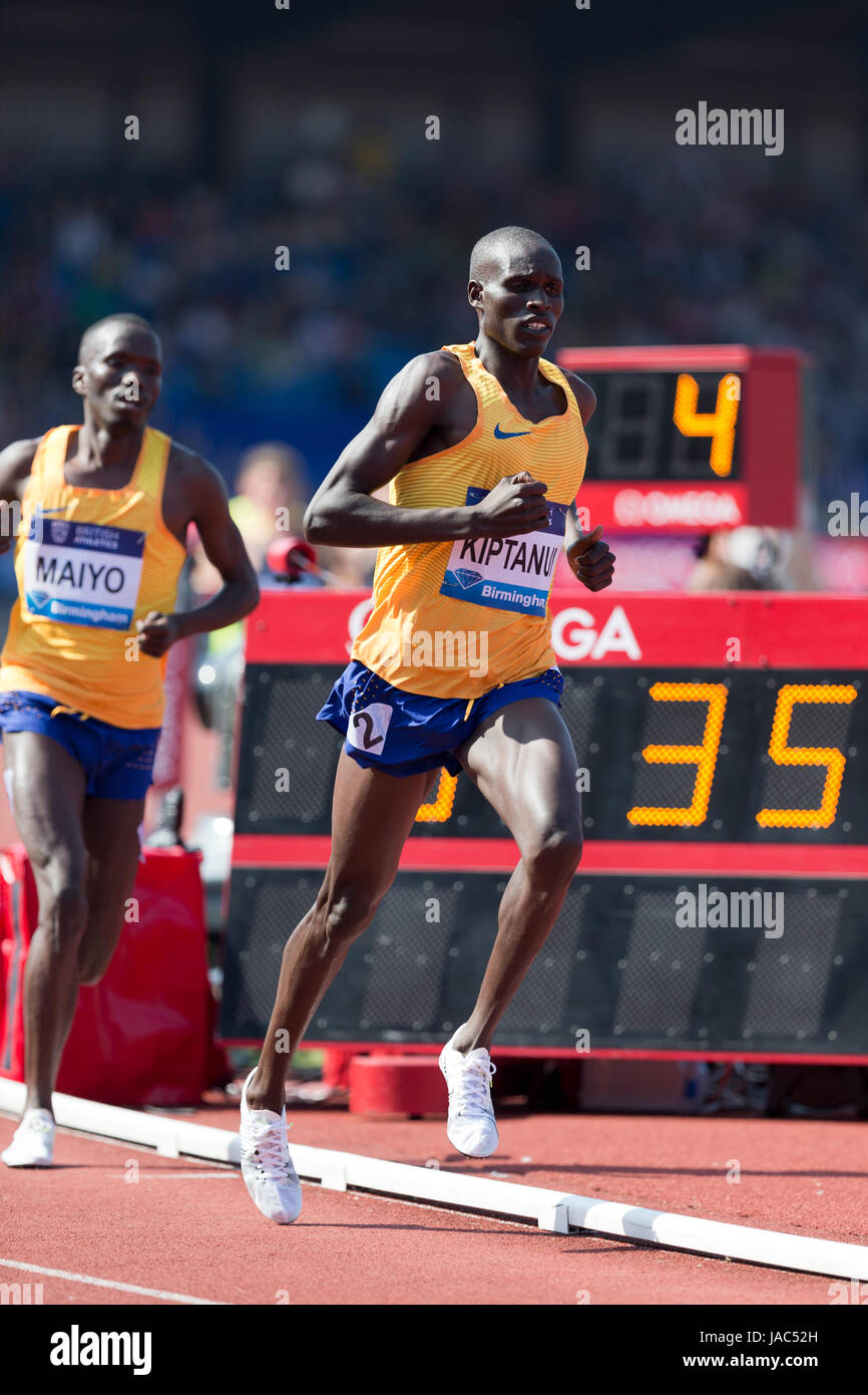 Mathew KIPTANUI konkurrieren in der 3000m am Diamond League 2016, Alexander Stadium, Birmingham, UK, 6. Juni 2016. Stockfoto