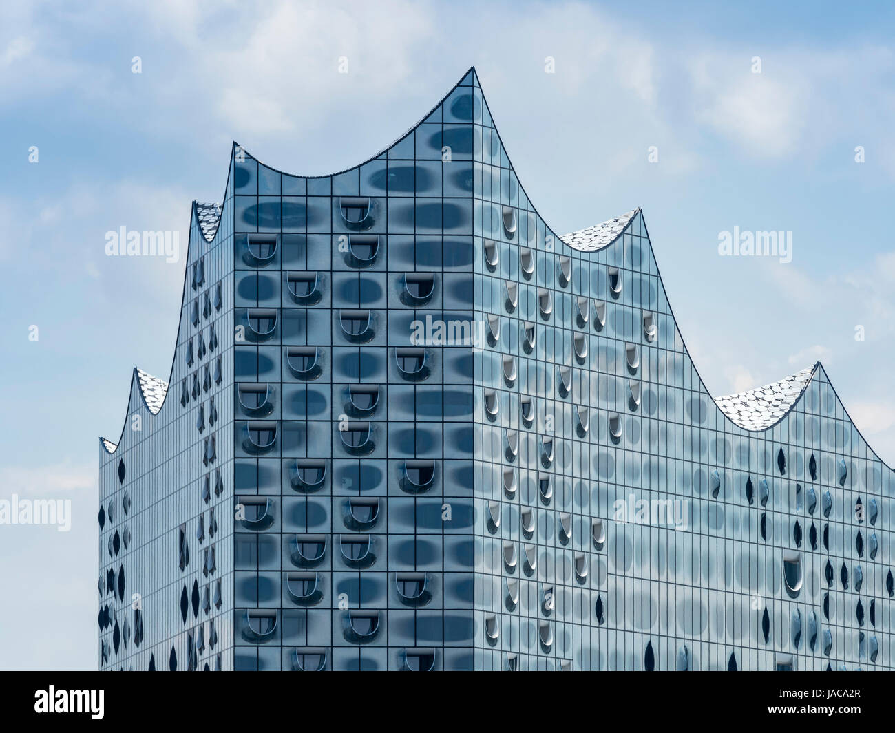 Elbphilharmonie Hamburg, Konzertsaal am Fluss Elbe auf historische Lager, Hafencity, Hansestadt, Hamburg, Deutschland Stockfoto