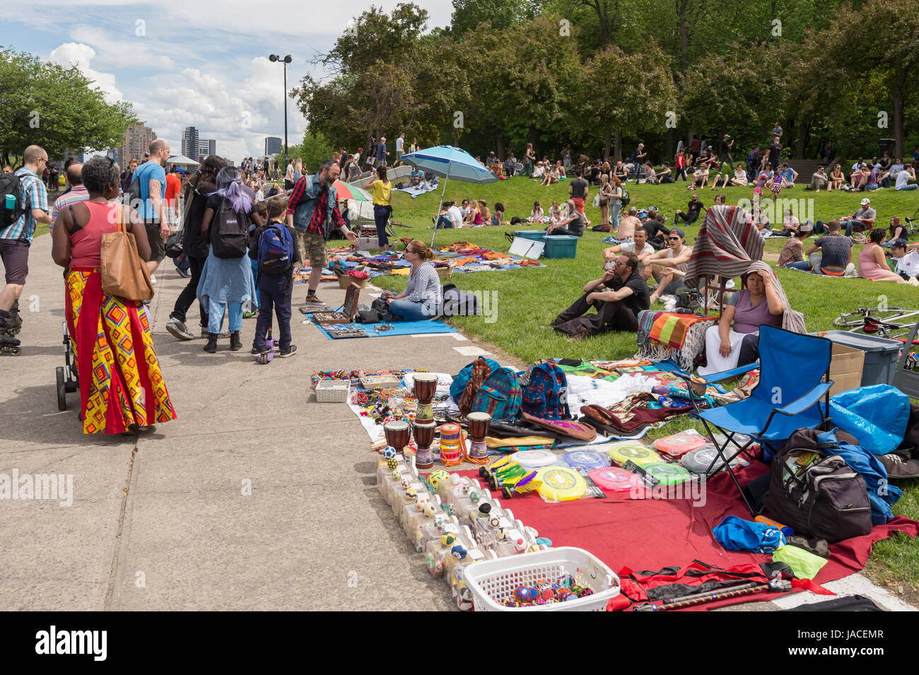 Montreal, 4. Juni 2017: Montreals Tam Tam Jam, jeden Sonntag auf Mont-Royal Stockfoto