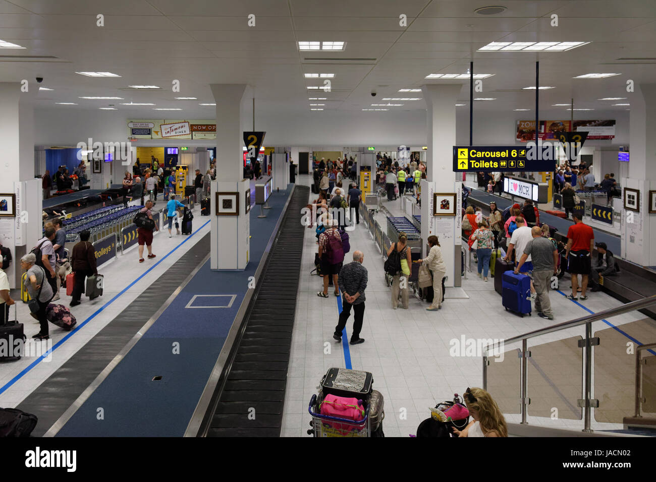 Manchester Flughafen-Gepäck-Abruf Stockfoto