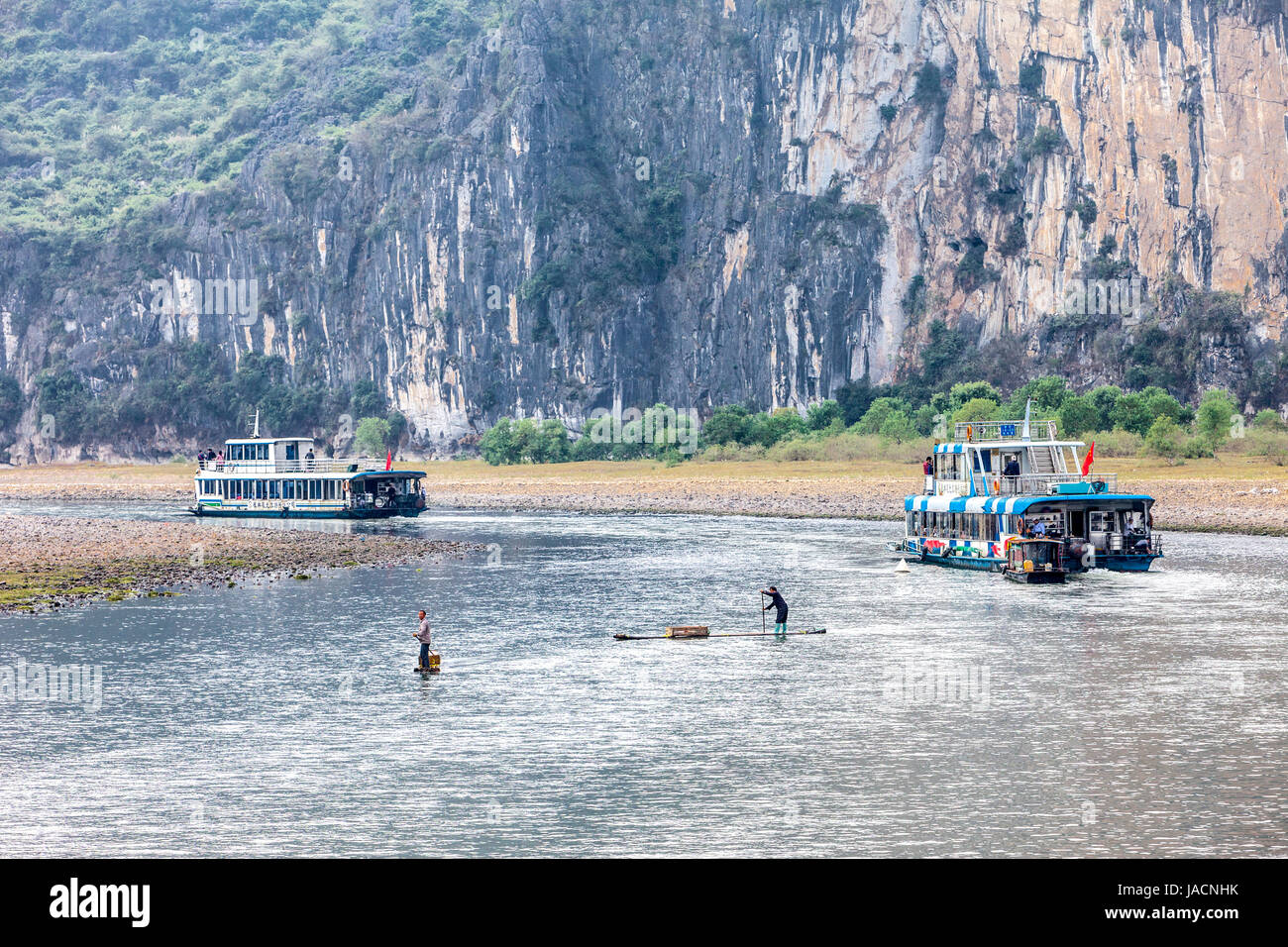 Li-Fluss-Kreuzfahrt, Region Guangxi, China. Stockfoto