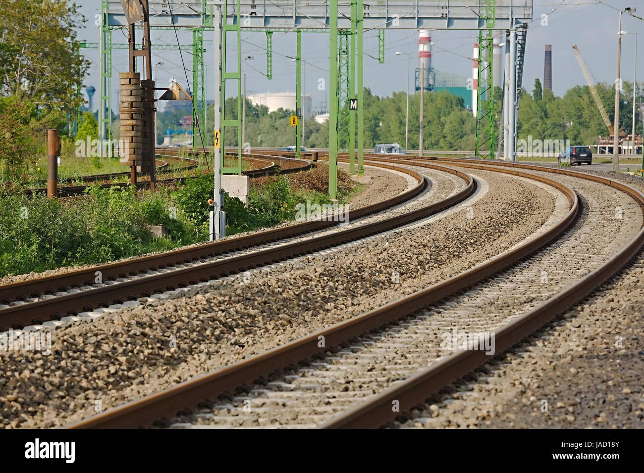 Eisenbahn Schienen closeup Stockfoto