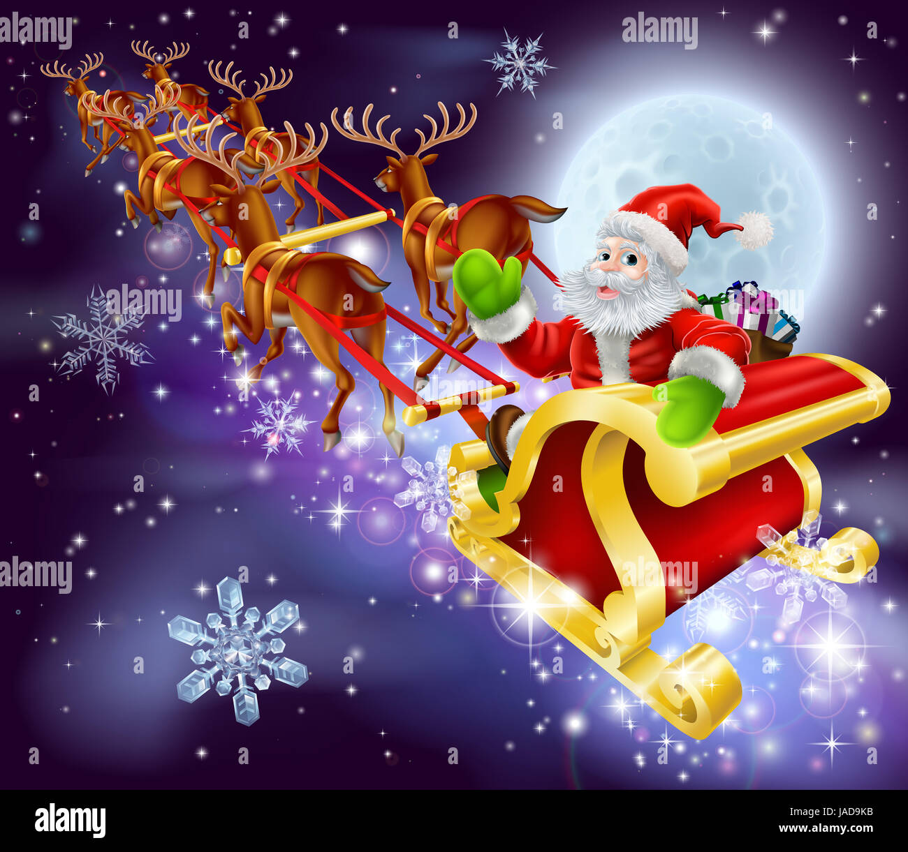 weihnachtsmann mit schlitten clipart heart