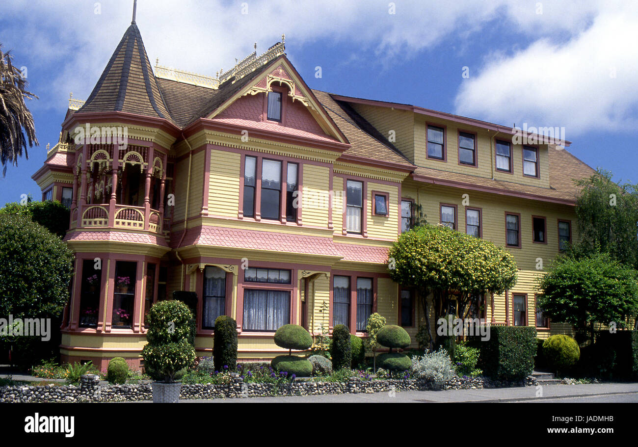 Klassische viktorianische Architektur Haus in Ferndale, CA Stockfoto