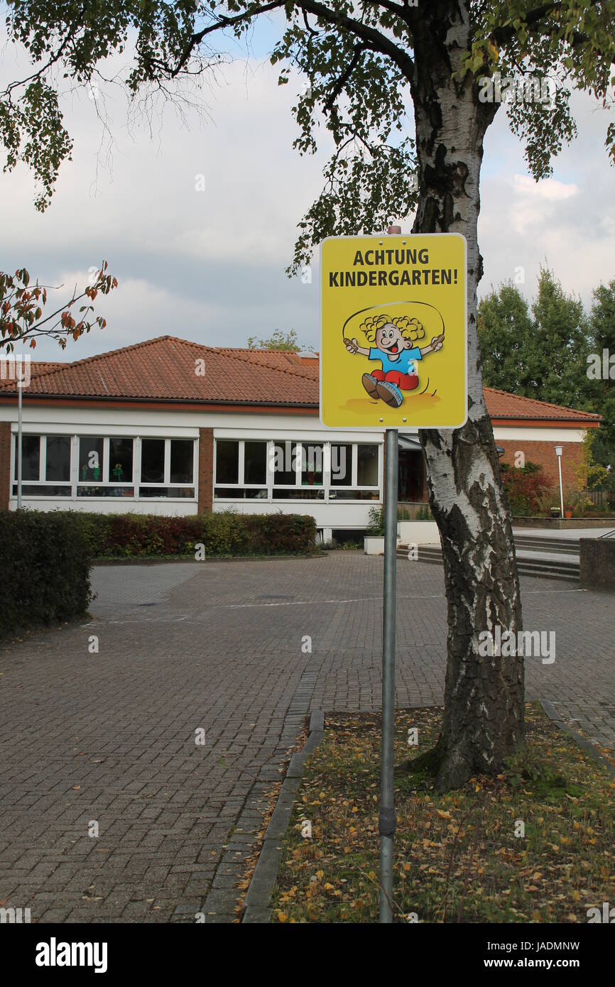 Ein Kindergarten Schild Stockfoto