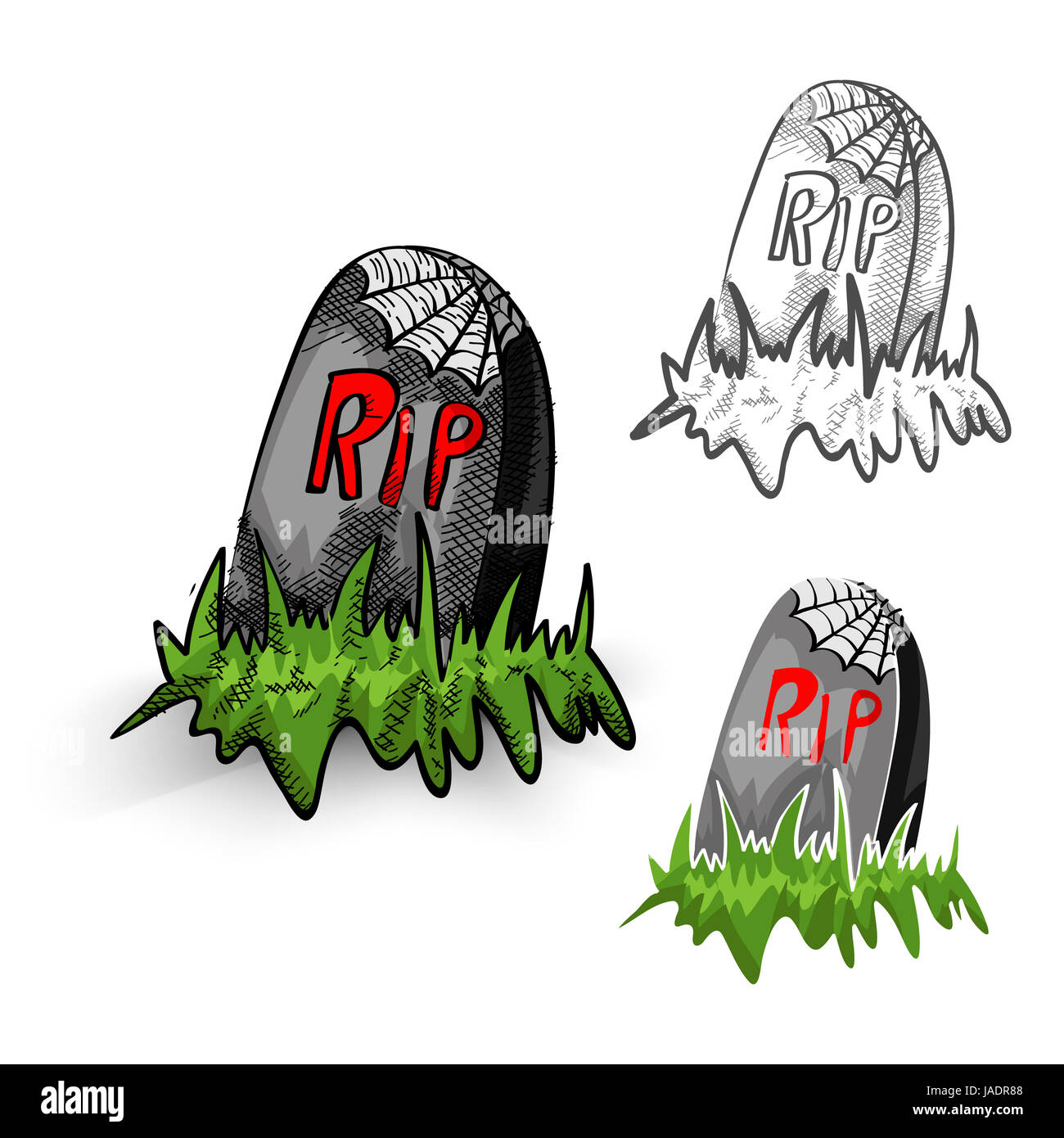 Halloween Monster Isoliert Spuk Handgezeichnete Friedhof