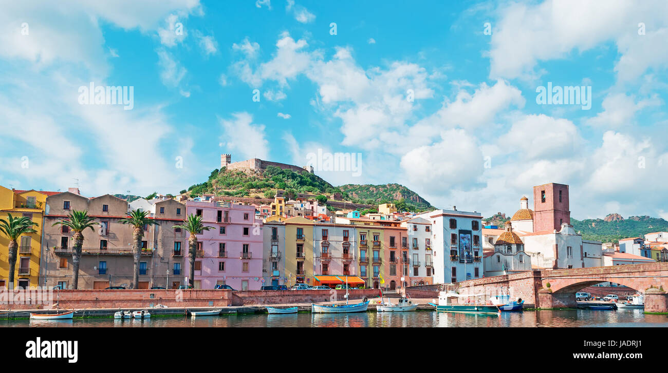 Detail des Temo-Fluss-Ufer in Bosa, Sardinien Stockfoto