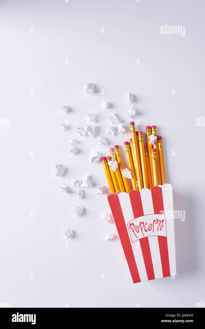 Imitation von Pommes Frites und popcorn Stockfoto