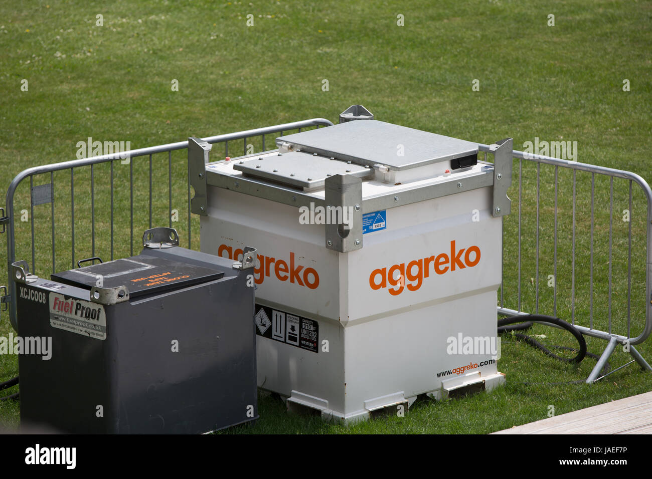 Temporäre Stromerzeugung von Aggreko PLC gelieferten Stockfoto