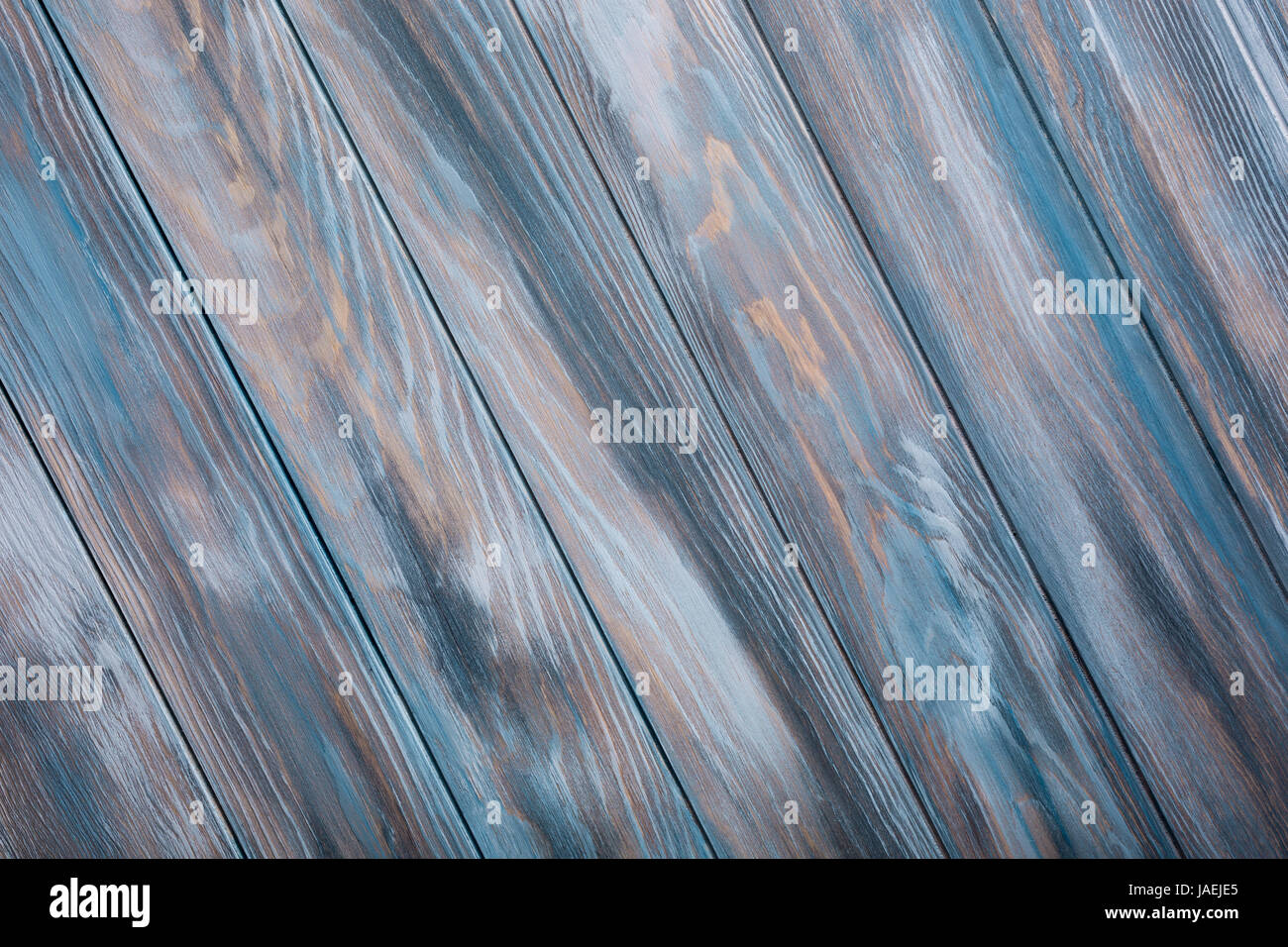 Blau türkis alten Holzbrett Hintergrund. Diagonale Streifen Stockfoto